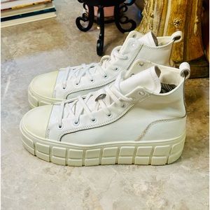Zara White Canvas High Top Trainers Women’s Platform Sneakers EU 38 (US 7)
